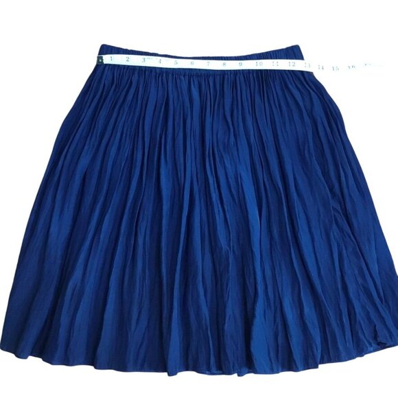 Navy Blue Women Sleeveless Top and Elastic Wasit Pleated Swing Silk Skirt Silk S - Picture 4 of 10